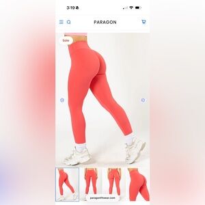 Paragon Fitwear Red Sculptseam Leggings